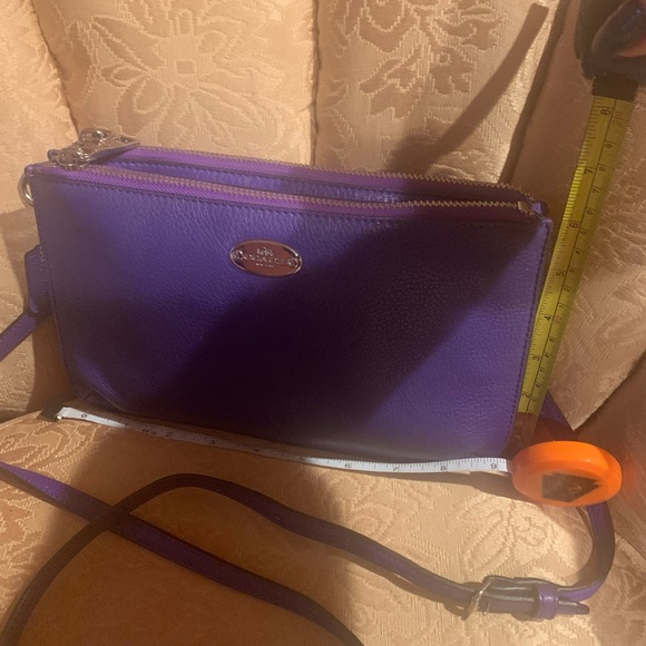 Coach Purple Leather Crossbody Bag - Picture 7 of 7